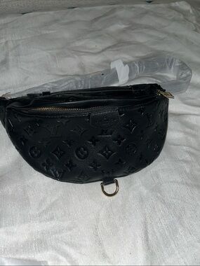 Monogram  Fashion Bag Black . Black Embossed Women's Bag